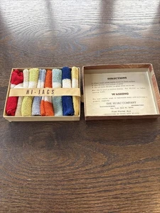Vintage 1950s HI-JAC Original Terry Knit Set of 8 Coasters in Box • Made In USA - Picture 1 of 5