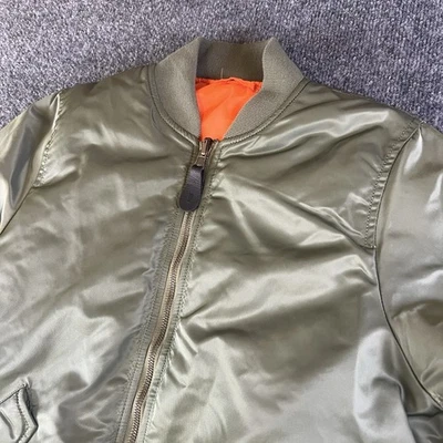 Alpha Industries MA-1 Bomber Jacket Sage Green Youth L /Men’s XS S Orange Liner - Image 1 of 4