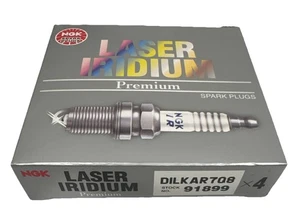 Pack of 4 Genuine NGK Laser Iridium Spark Plugs (91899 / DILKAR7Q8) - Foto 1 di 3