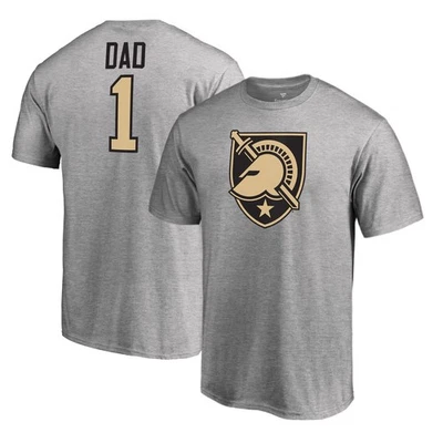 Men's Heathered Gray Army Black Knights #1 Dad T-Shirt - Image 1 of 3