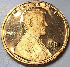 1981 S MS BU Type 1 Lincoln Memorial Cent Penny 1C Coin Copper Proof US MINT - Picture 1 of 3