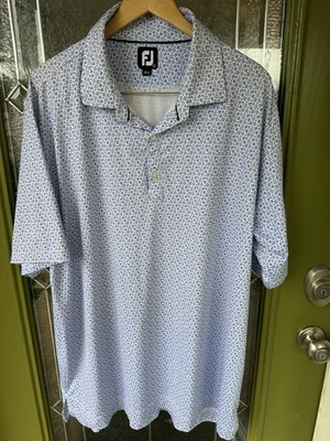 Camisa de golf Footjoy 2XL floral Lisle blanca púrpura lavanda manga corta   Foto 1 de 4