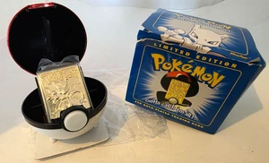 Vintage 1999 Pokemon #150 Mewtwo 23 Karat Gold-Plated Trading Card Pokeball Toy - Picture 1 of 13