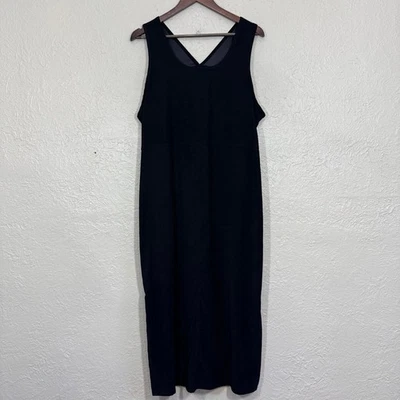 Antigo Vestido Jumper Sem Mangas Anos 90 LP Midi Artístico Dinheiro Antigo Minimalista Lagenlook Ano Novo - Imagem 1 de 4