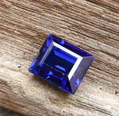 蓝宝石蓝色散装宝石 6-7 克拉 AAA+ 天然认证公主切割最佳 — 第 1/4 张图片