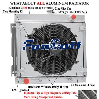 Ventilador de cubierta de radiador de 4 filas para Dodge Dart 70-72/71-72 Plymouth Duster Valiant 5,9 Foto 1 de 4