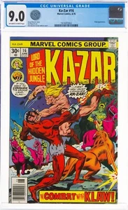 KA-ZAR #16 CGC 9.0 (Marvel 1976) "In Combat with KLAW", White Pages - Picture 1 of 2