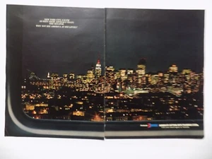 1980'S PRINT AD NEW YORK CITY AT NIGHT AS SEEN FROM AMTRAK TRAIN - Picture 1 of 1