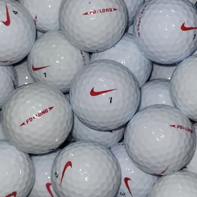 24 pelotas de golf Nike PD largas usadas rojas Swoosh - grado 5A AAAAA Foto 1 de 3