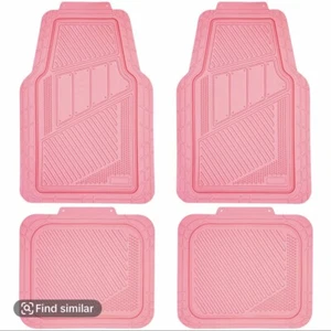 CAR PASS 4pcs Heavy Duty Rubber Floor Mats Pink 4-Piece Car Mat Set - Picture 1 of 9