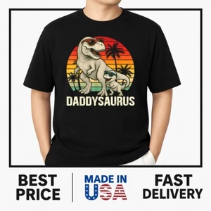 Cute Daddysaurus T-Rex Dad Dinosaur Daddy Saurus Fathers Day T-Shirt POPULAR - Picture 1 of 5