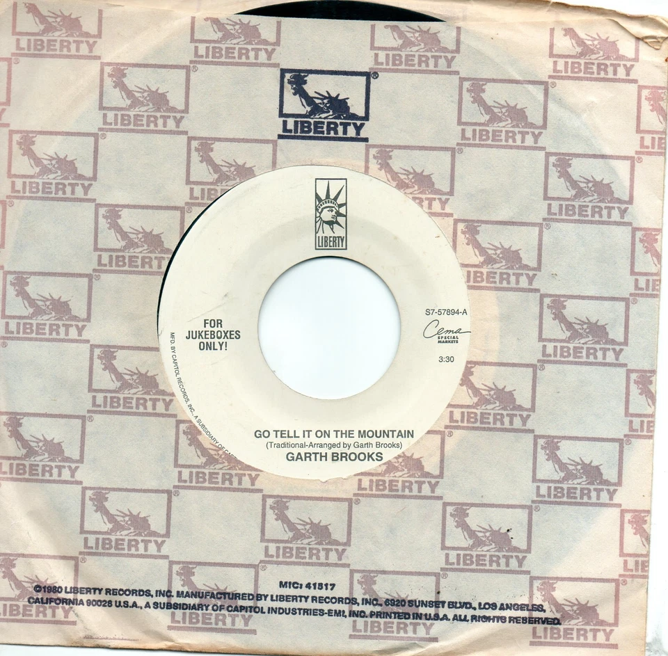 GARTH BROOKS - GO TELL IT ON THE MOUNTAIN / THE FRIENDLY BEAST            (VG+) - Image 1 of 1