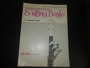 Chord Chart For 5-String Banjo By Ronny Lee/Alfred Music/1964 - Picture 1 of 5