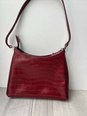 Bolso de mano Liz Claiborne rojo imitación cocodrilo/croc vintage Foto 1 de 4