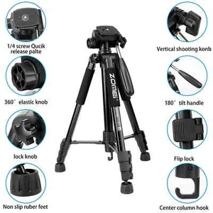 ZOMEI Q222 treppiede monopiede per fotocamera resistente con testina per DSLR - Foto 1 di 12
