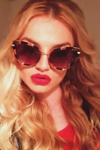 Vintage Retro Fashion Cat Eye Metal Frame Women Sunglasses Color Lenses Mirrored - Picture 1 of 16