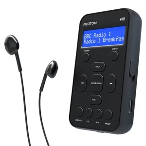 Radio Portátiles AZATOM A2 DAB FM Bolsillo Personal Recargable Negro - Imagen 1 de 8