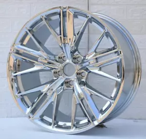 20" Chrome Wheels Fit Chevy Camaro 20x10 / 20x11 Chevrolet ZL1 Style Rims Set 4 - Picture 1 of 9