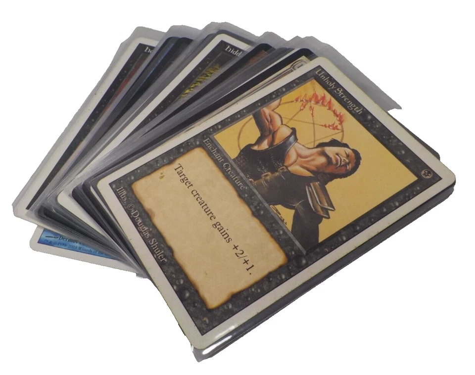 32 Old School Vintage MtG Card Lot  various sets look to be NM in penny sleeves - Image 1 of 4