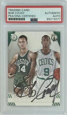2014 Panini Prestige Connections Bob Cousy Signed PSA DNA COA Autograph HOF - Image 1 of 2