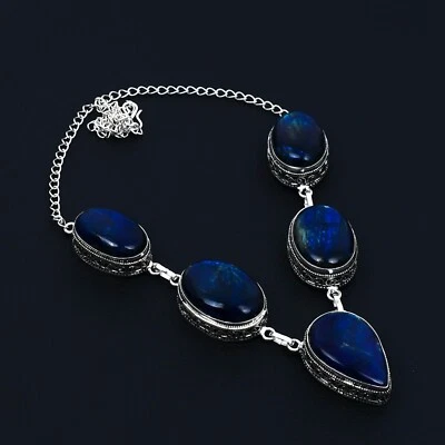 Collana In Labradorite Blu Con Gemma In Argento Sterling 925 Per Regali - Immagine 1 di 4