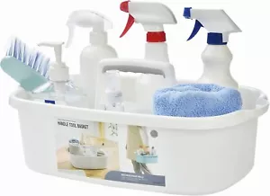 Large Plastic Shower Caddy Tote, Portable Storage Caddy Basket Organizer,White - Picture 1 of 8