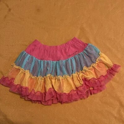 Falda Hello Kitty 3 Niveles Volantes Rosa Azul Naranja Talla 6X Foto 1 de 4
