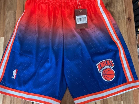 Mitchell & Ness New York Knicks Shorts 1991-92 Orange To Blue Fade Mens Medium Cover