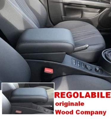 per Seat Leon 2005-2012 bracciolo REGOLABILE ecopelle nero -PROMO 3 PZ.accoudoir - Immagine 1 di 4