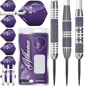 Designa Athena Knurled Darts Set 23g - 34g grams 90% Tungsten Purple - Picture 1 of 5