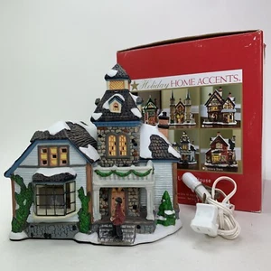 Belk Holiday Home Accents Brown Home 493209 Christmas Porcelain Lighted House - Picture 1 of 23
