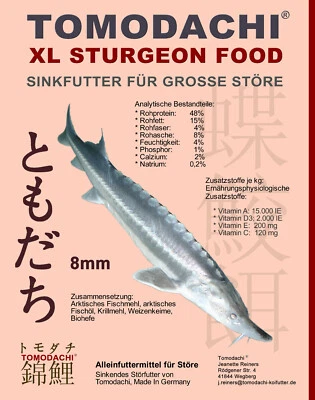 Störfutter Stör Pellets Sinkfutter Stör Energiefutter ohne Blutmehl 8mm 15kg - Bild 1 von 4