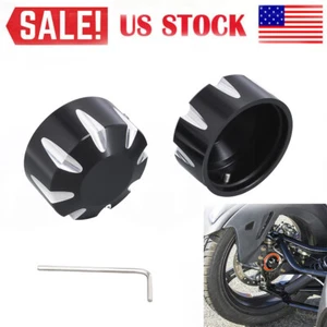 Pair Black Front Axle Nut Cover Cap For Can-Am Spyder F3 GS RS RT ST F3 2008-25 - Picture 1 of 12