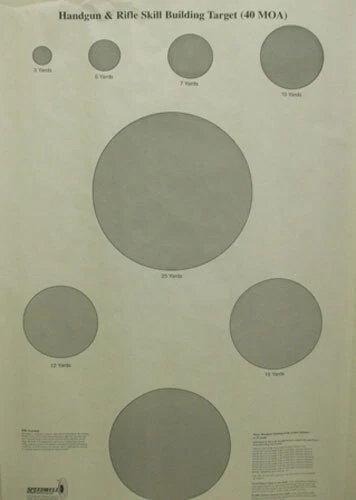 (PAQUETE DE 12) PT40MOA - Objetivo de construcción de habilidades para pistola y rifle (40 MOA), 22,5x35", FS Foto 1 de 1