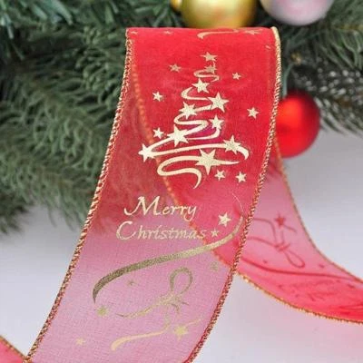 Printing 200cm Organza Ribbons Fashion Wired Edge Decoration Ribbon Packaging BB - Image 1 of 4
