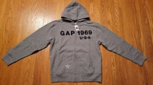 NWT GAP Kids Logo Zip Up Sweatshirt Hoodie Coat Gray Size X-Large - Picture 1 of 3