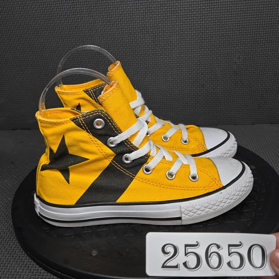 Converse Chuck Taylor Hi Top Shoes Toddler Sz 13 Yellow Black Canvas Sneakers - Image 1 of 4