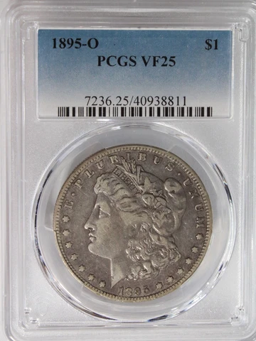 1895 O Morgan Silver Dollar PCGS VF25 Cover