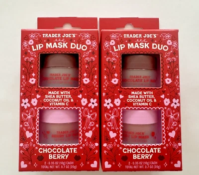 2 paquetes de mascarilla labial Trader Joe’s dúo manteca de karité aceite de coco chocolate baya Foto 1 de 3