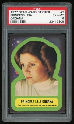 1977 Topps Star Wars Sticker #02 Princess Leia Organa PSA 6 - Image 1 of 2