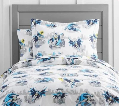 Pottery Barn Kids Batman DC Comics Cityscape Duvet Cover Twin NWT $89 - Image 1 of 4