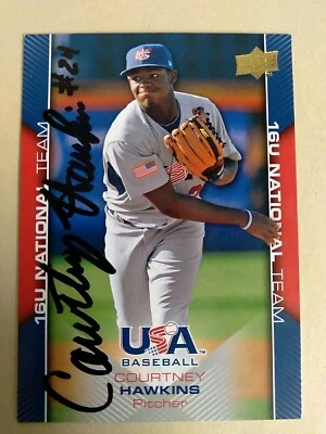 2009 Courtney Hawkins 16U National Team 2009 Upper Deck cartão autografado  - Imagem 1 de 4