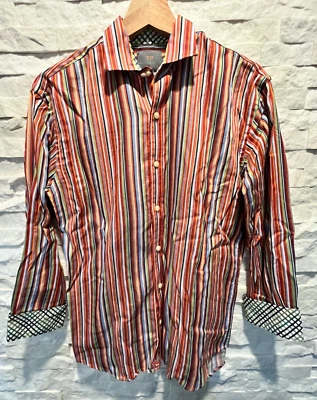 EUC мальчика TD THOMAS DEAN 100% хлопок рубашка на пуговицах контрастные манжеты L 14/16 - Изображение 1 из 4