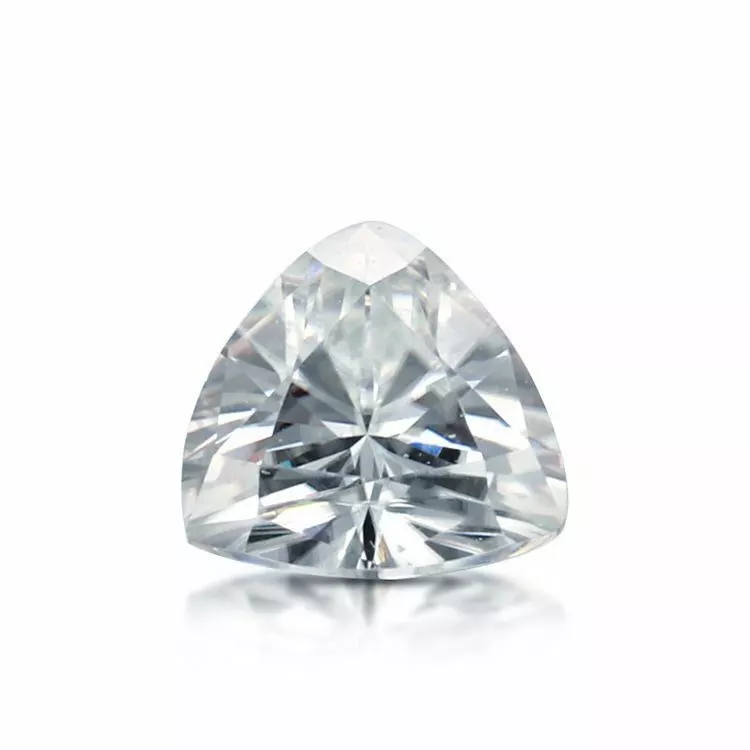 3 Carat Loose Moissanite White D Color Tri 9mm VVS Certificate Trillion 9x9mm - Image 1 of 4