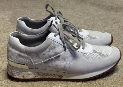 Michael Kors Mujer Allie Entrenador Envolvente Cuero y Gamuza Tenis Natural Talla 8.5 Foto 1 de 4