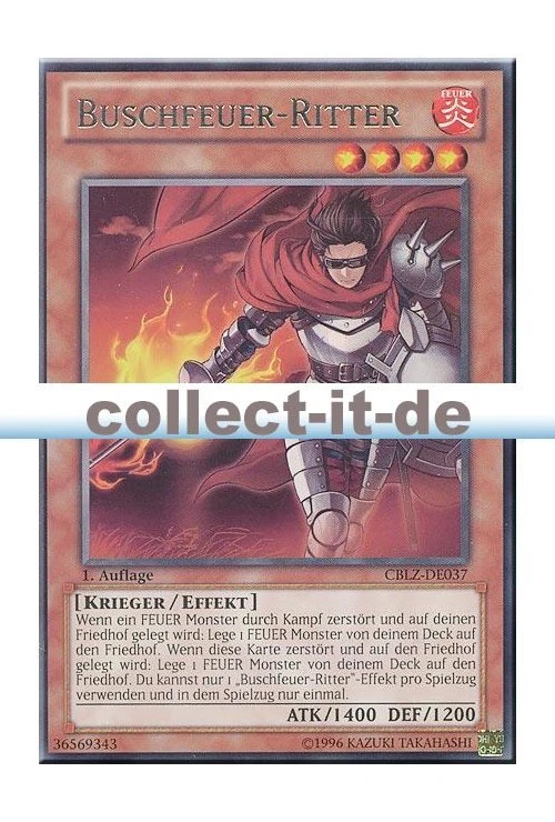 Yugioh CBLZ-DE037 Buschfeuer-Ritter - 1. Auflage - Bild 1 von 1