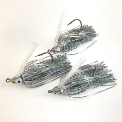 BIG RIVER BAITS 3-Pack Hand-Tied 1/4-oz. Green Gizzard Swim Jigs