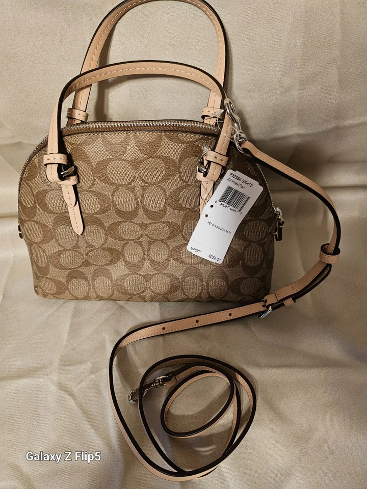 Coach F32584 Peyton Signature Dome 2way Handbag Beige Pvc/leather Women