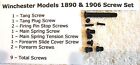 Winchester 1890 1906 Complete Screw Set Of 9 Screws