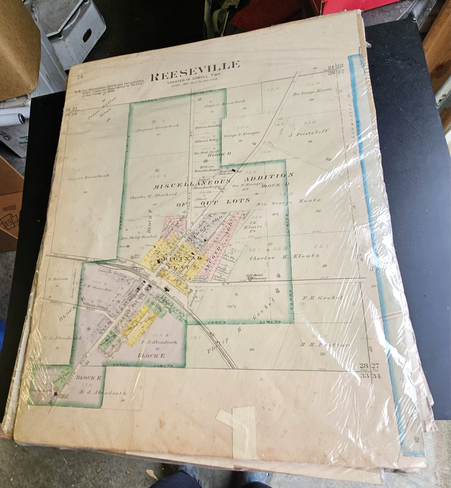 1900s Plat Map Reeseville Dodge County Wisconsin #9 - Image 1 of 1
